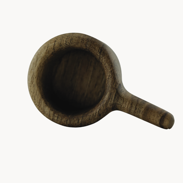 Handcrafted Walnut Pot – Small Wooden Salt, Spice & Trinket Pot with Handle