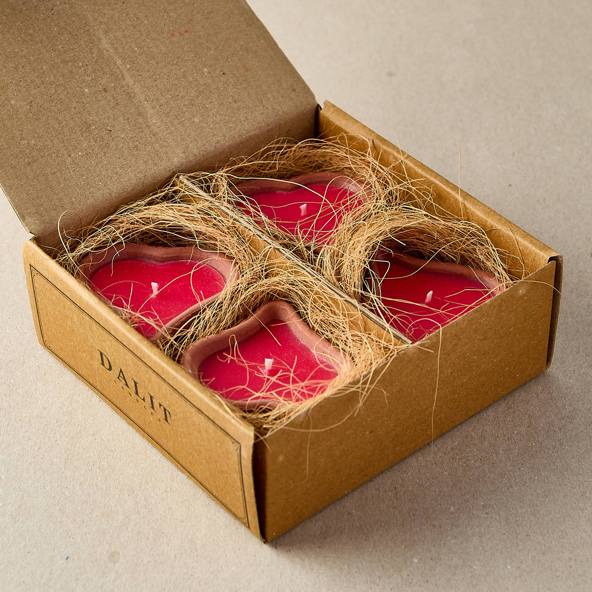 Heart-Shaped Terracotta Candles – Priya Lavender (Box of 4)