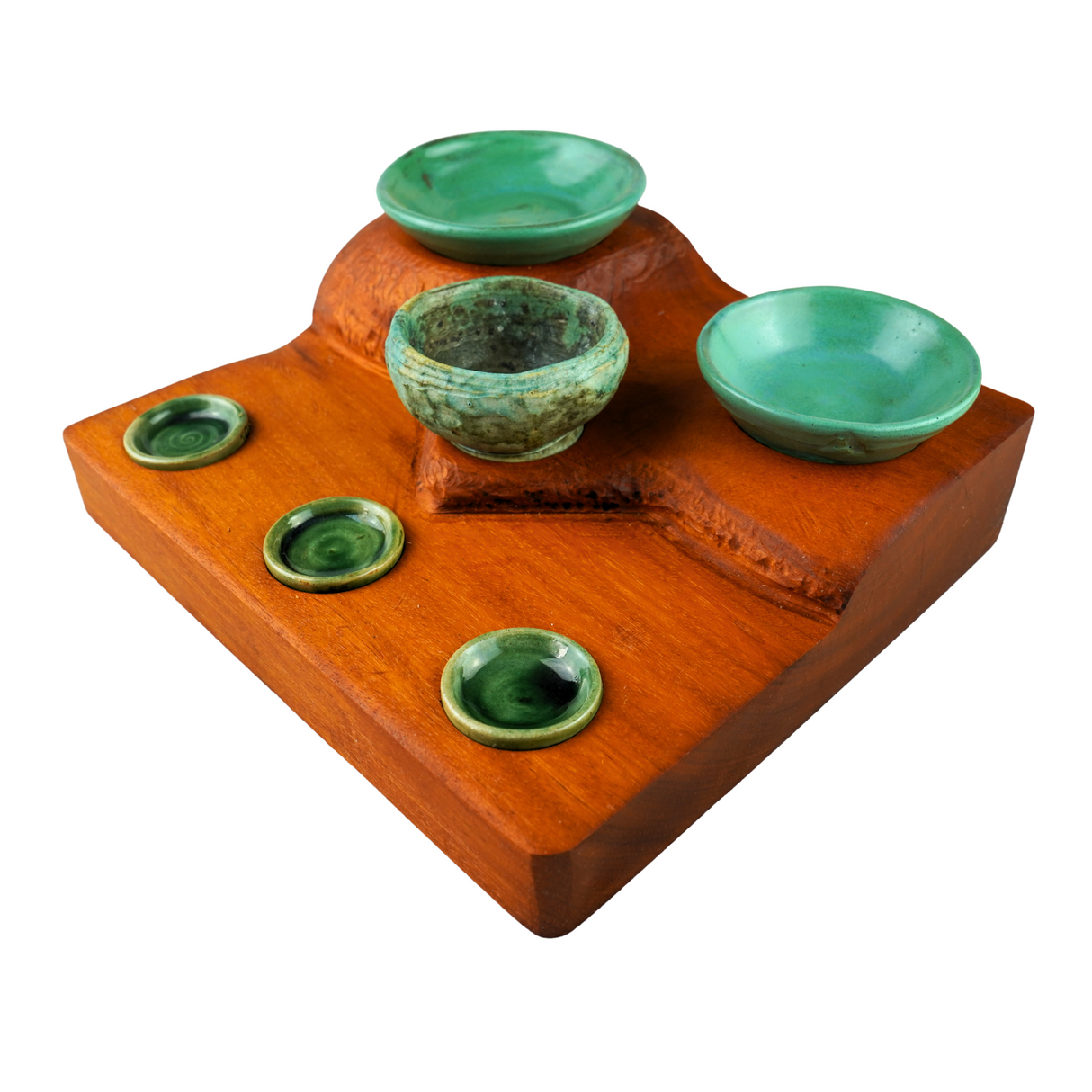 Osage with six stoneware pots