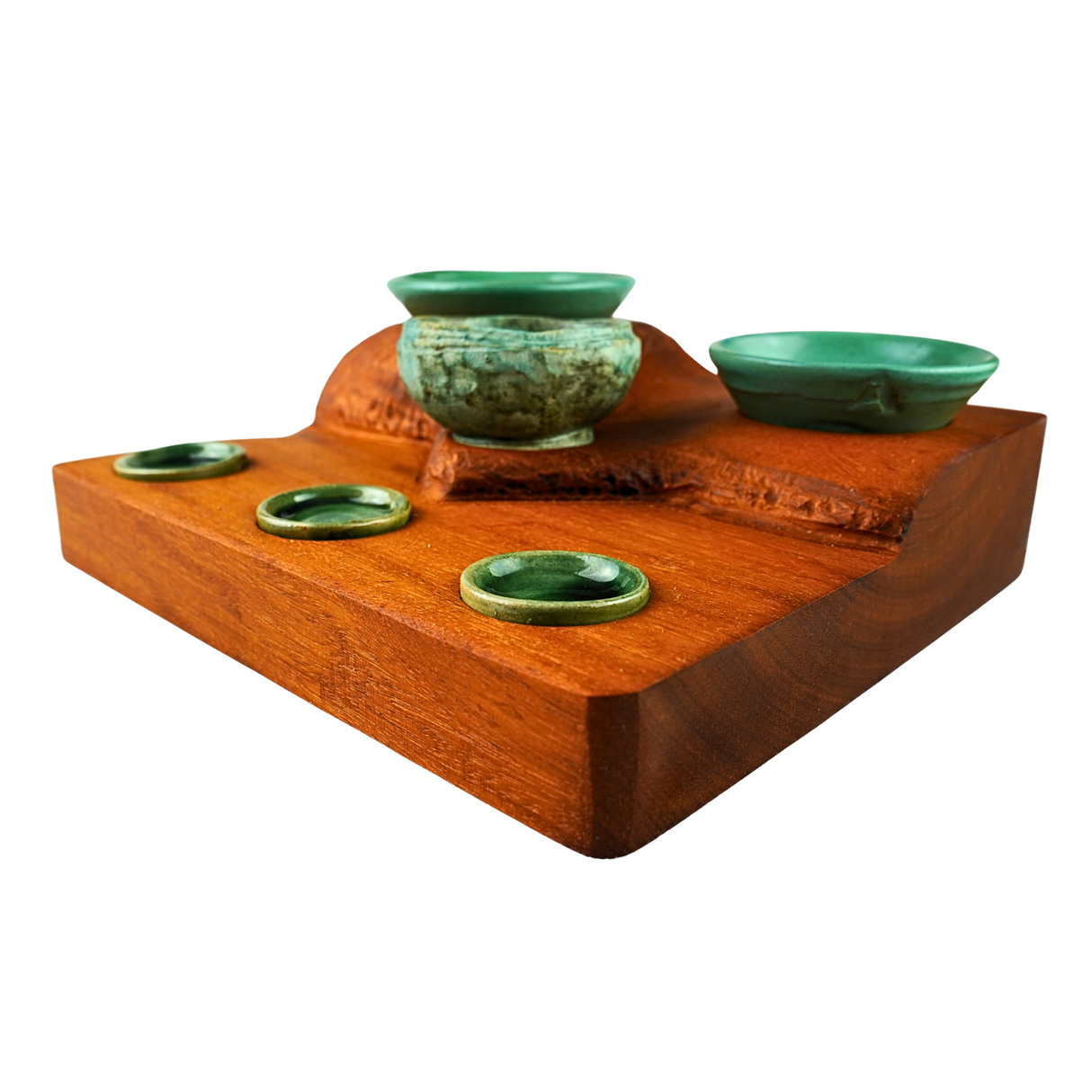 Osage with six stoneware pots