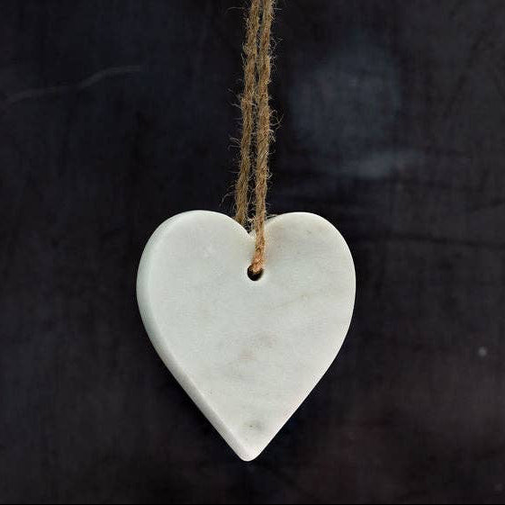 White Marble Hanging Heart Decoration