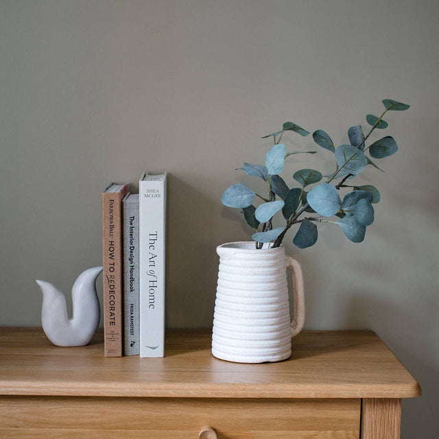 Swindale Terracotta Pitcher Vase – Decorative Off-White Vase