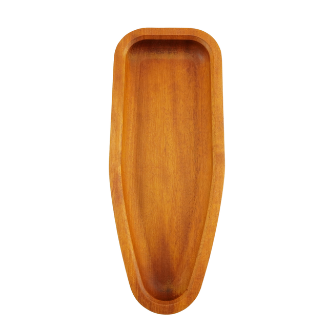 Wooden tray on a white background