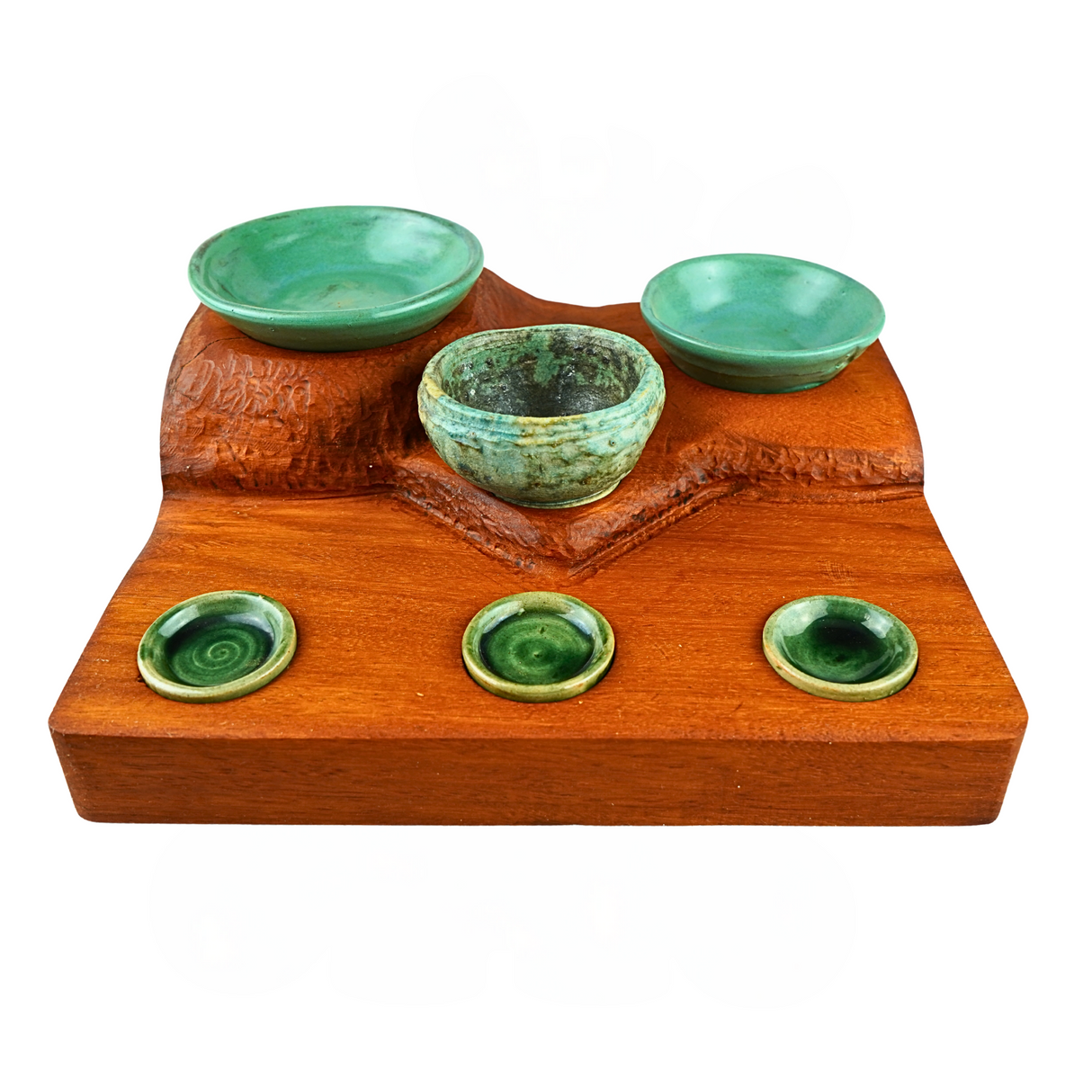 Osage with six stoneware pots