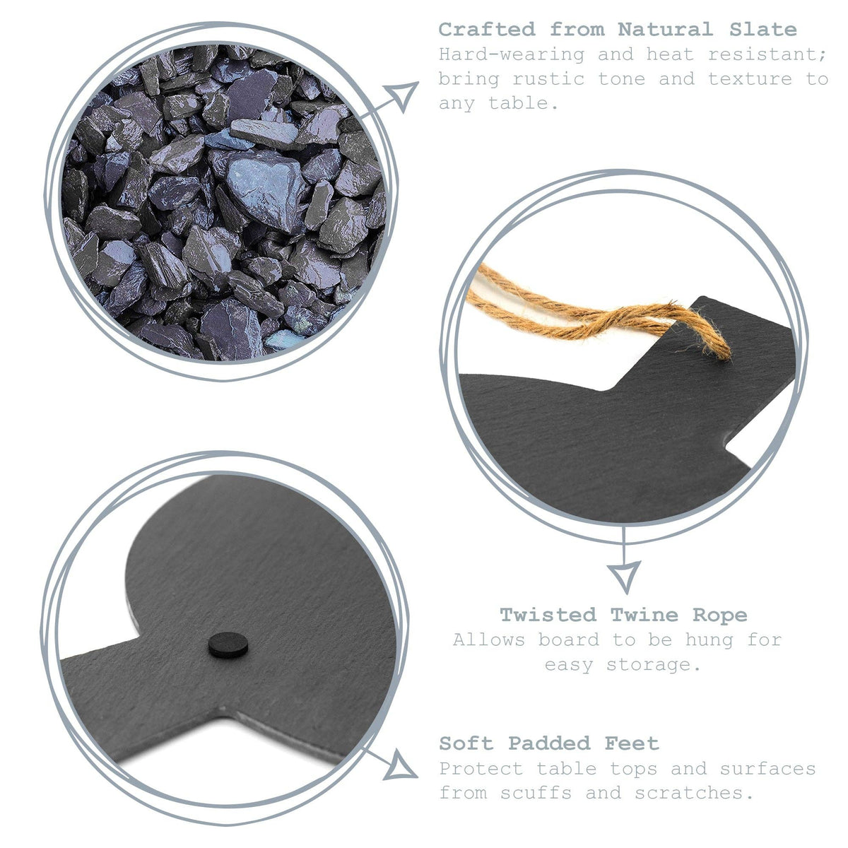 Round Slate Serving Board with Handle – Personalised or Blank