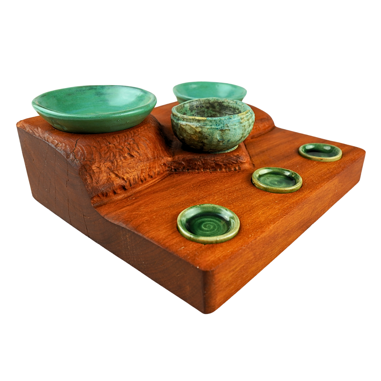 Osage with six stoneware pots