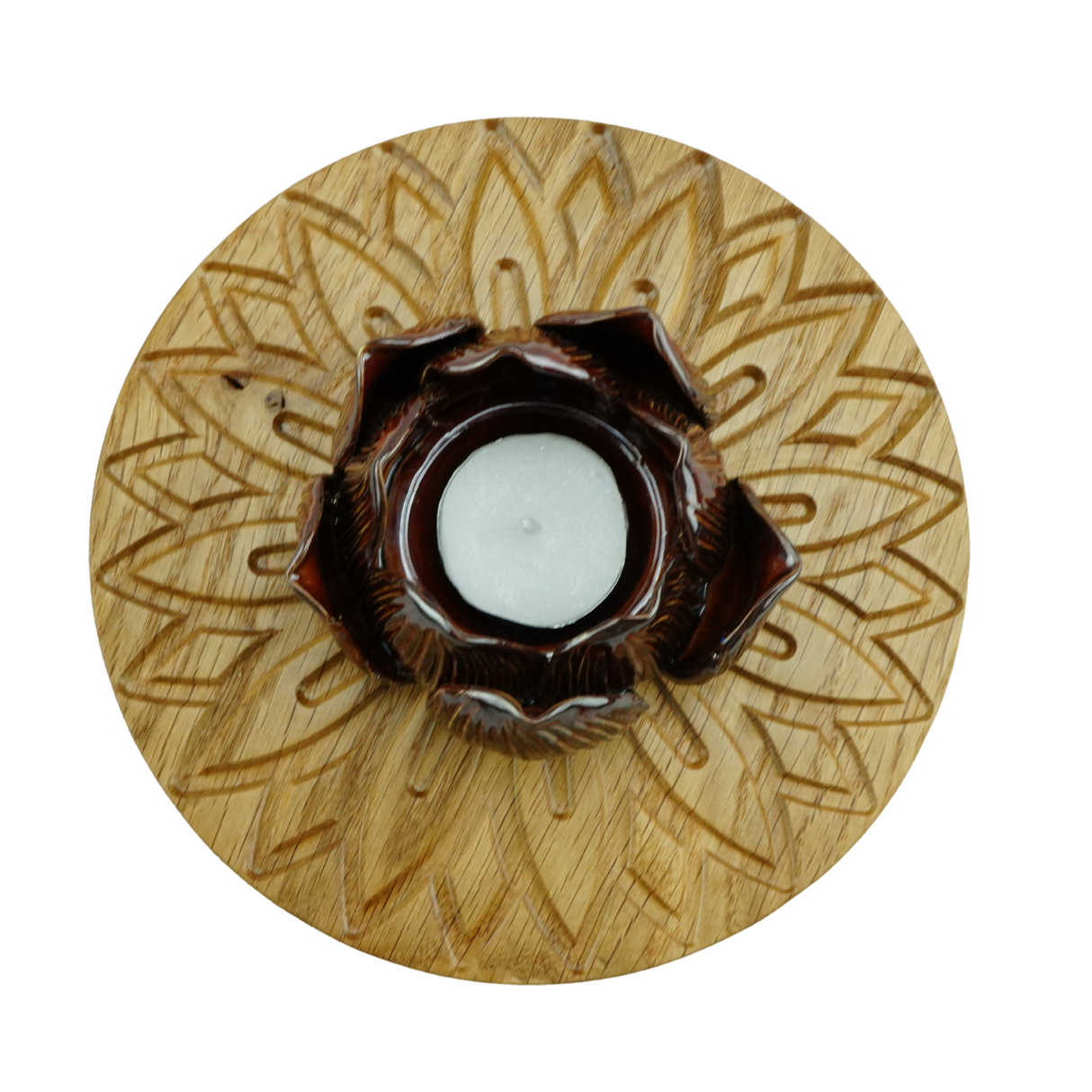 Flower Candle Holder - Burgundy