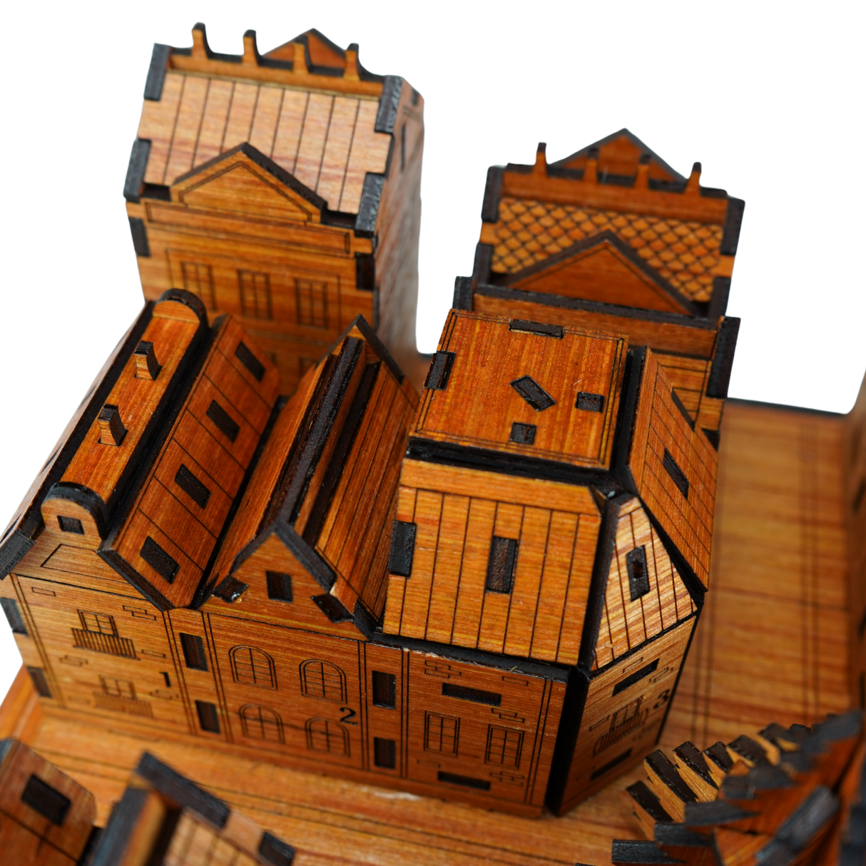 Christmas Advent Village (Cherry wood) including Festive 24 Filler Pack