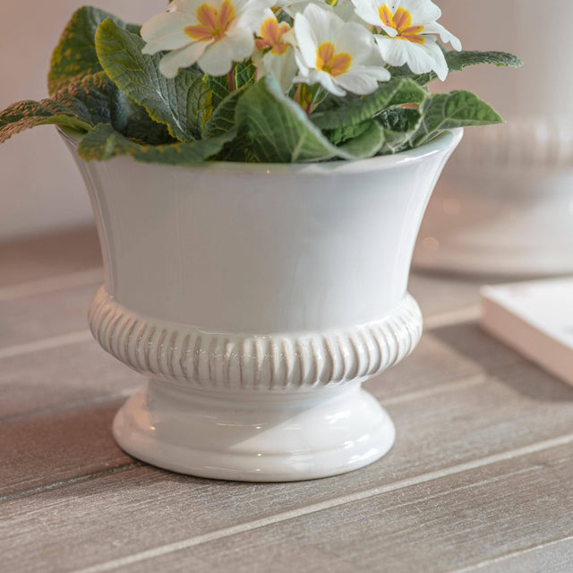 Hinton White Ceramic Planter