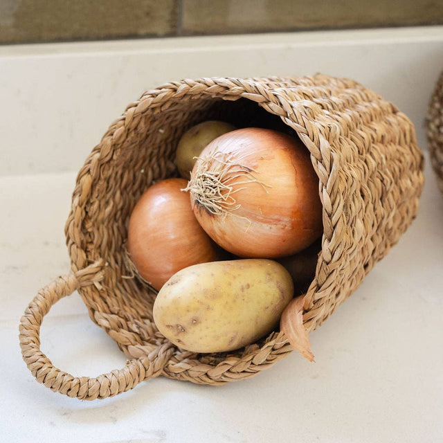 Kompo Seagrass Hanging Storage Baskets – Set of 2