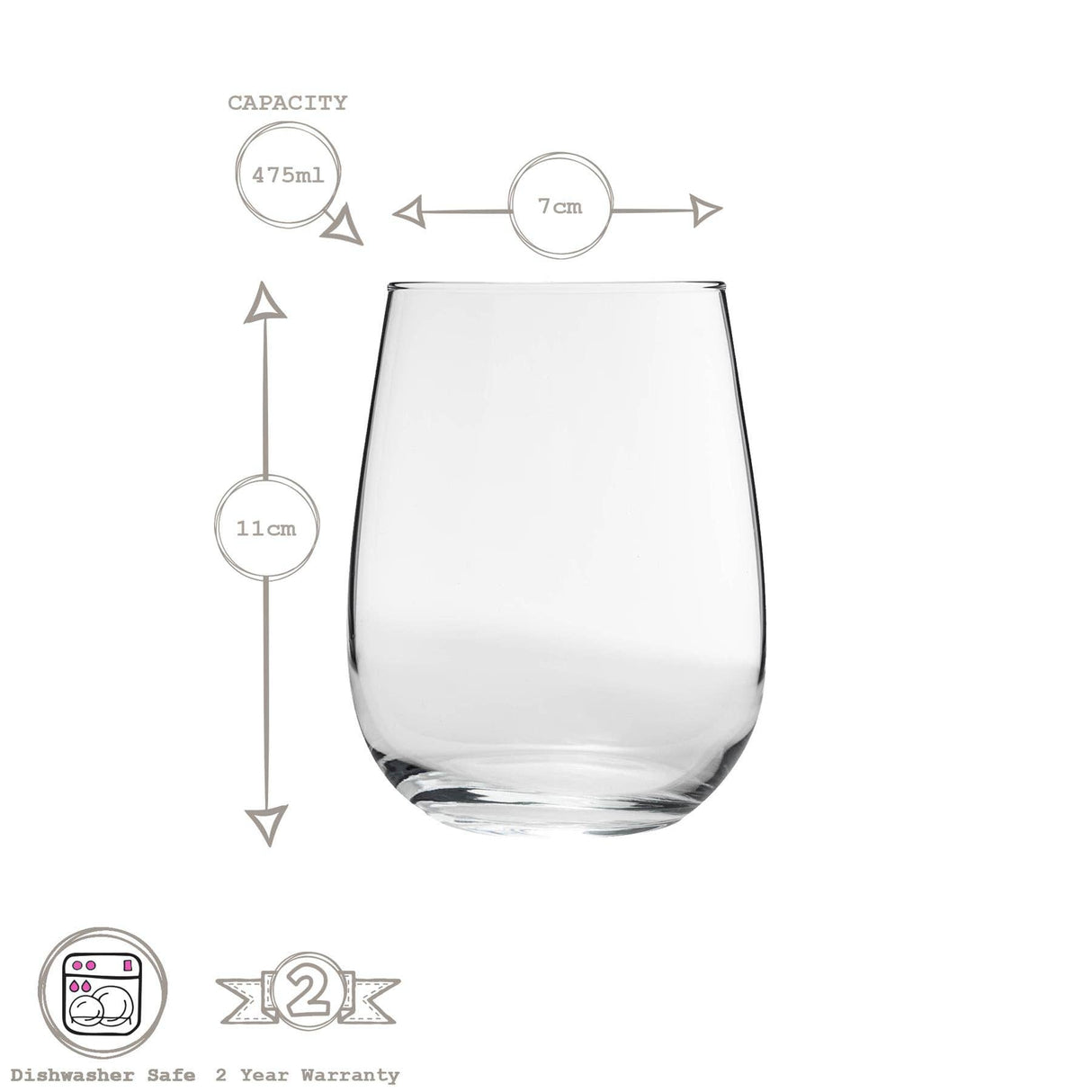 Nord Stemless Wine Glass – 475ml