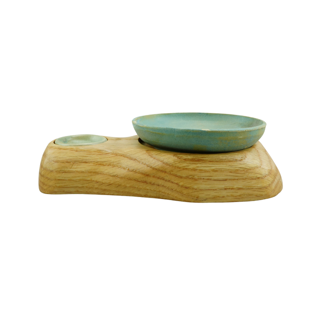 Hardwood Stand with Stoneware Pots