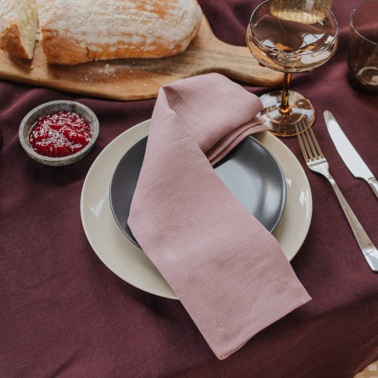 Woodrose Linen Napkin Set Of 2