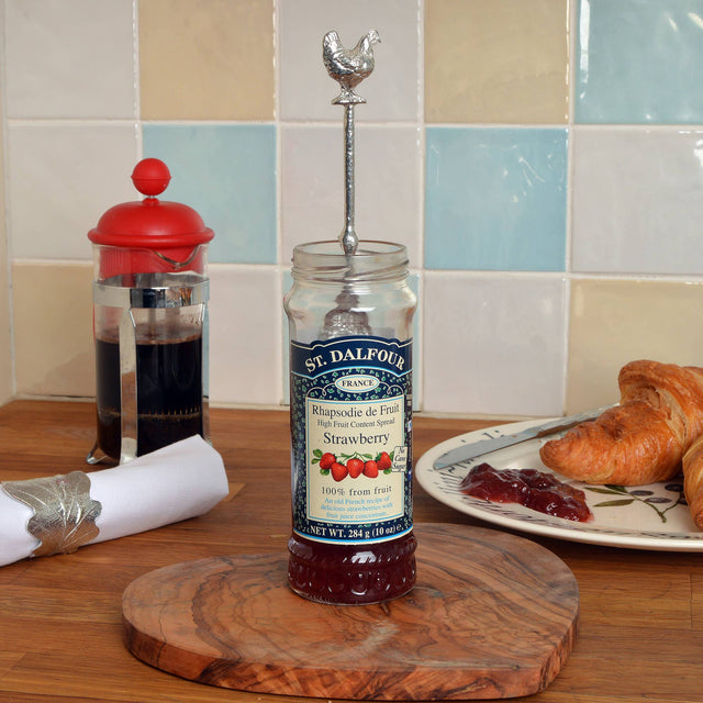 Chicken Jam Spoon | Long Pewter Jar Spoons With Hooks