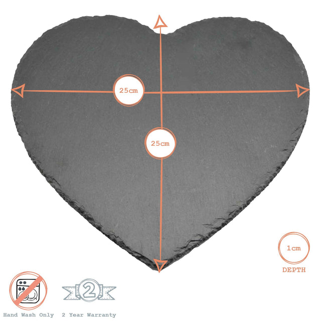 Heart Slate Placemat – Personalised Natural Slate