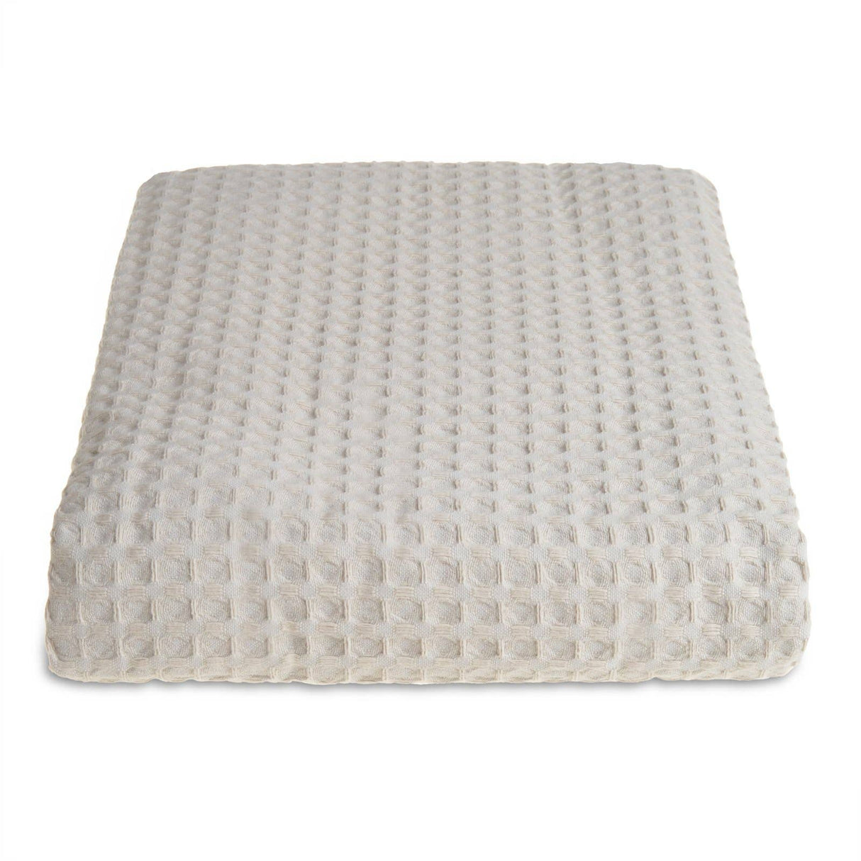 Textured grey throw on a white background