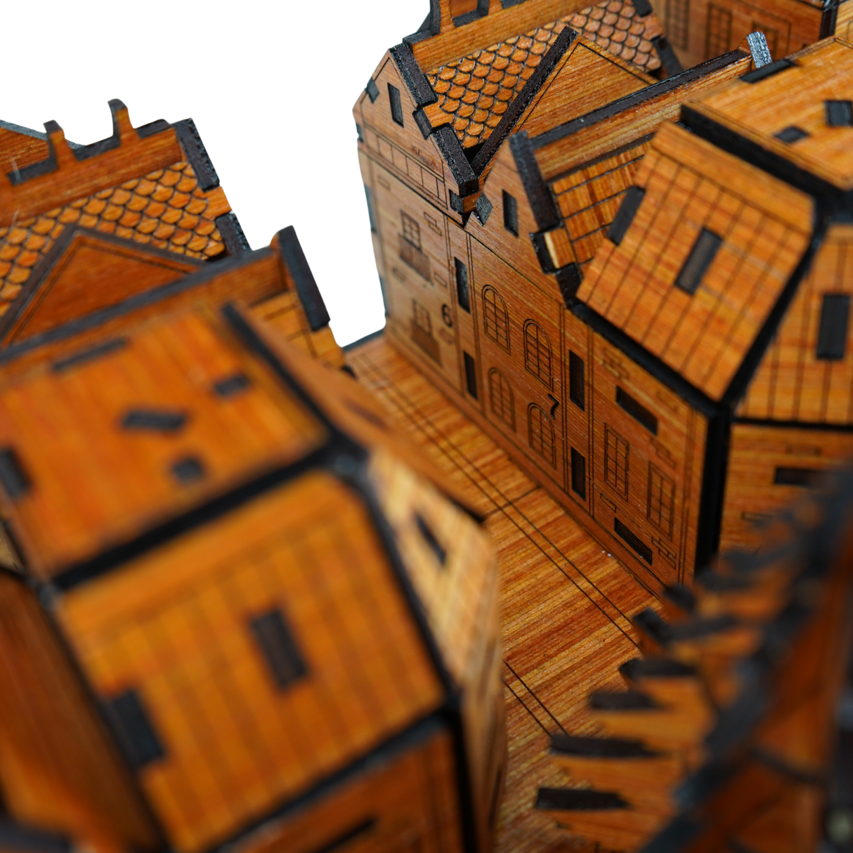 Christmas Advent Village (Cherry wood) including Festive 24 Filler Pack