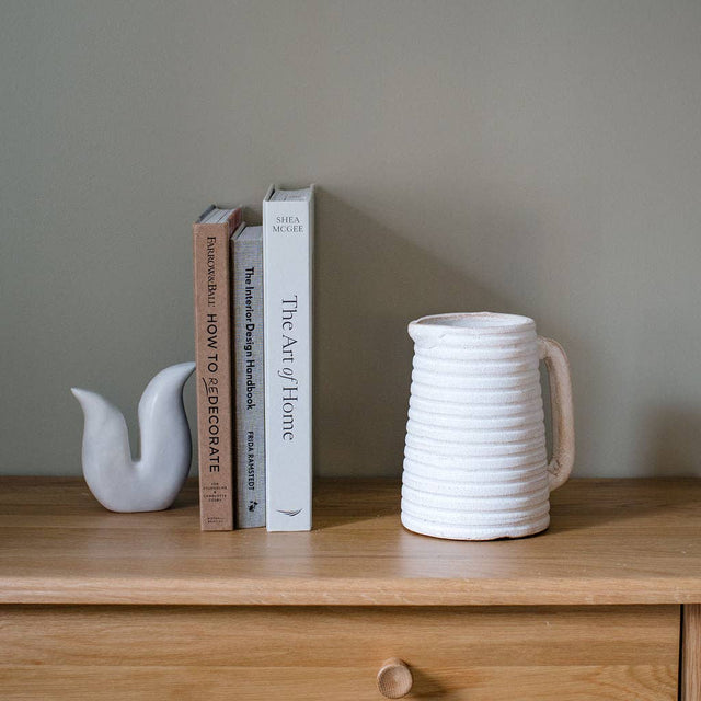 Swindale Terracotta Pitcher Vase – Decorative Off-White Vase