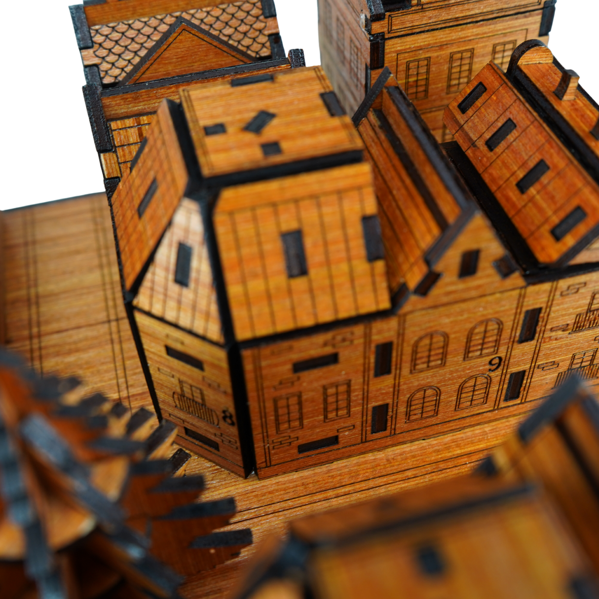 Christmas Advent Village (Cherry wood) including Festive 24 Filler Pack