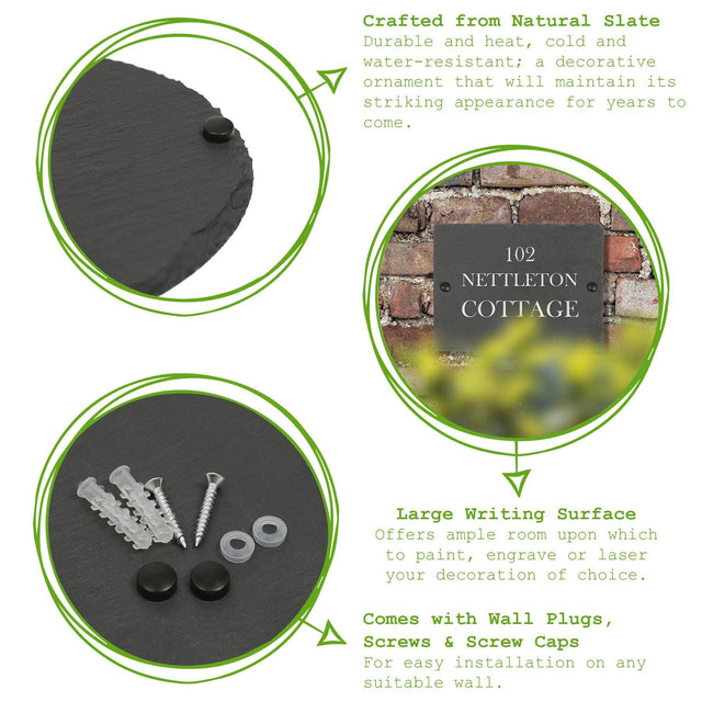 Oval Blank Slate House Sign - 20cm x 15cm