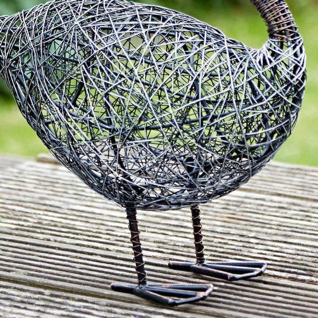 Handmade Wire Duck Garden Ornament