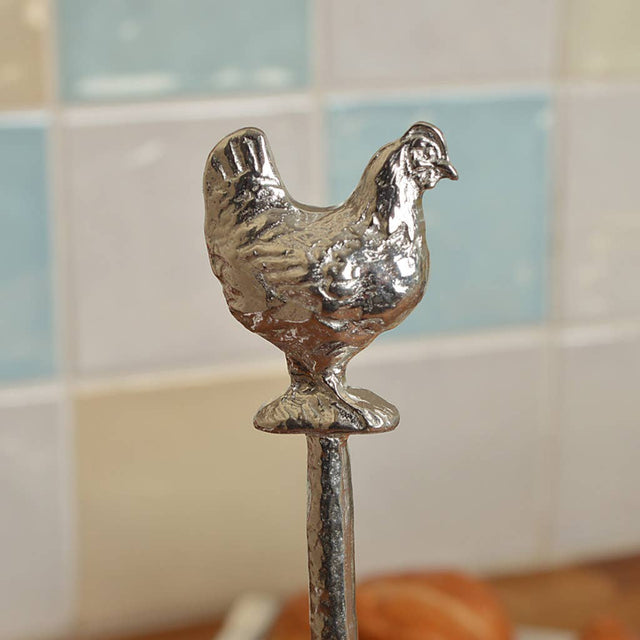 Chicken Jam Spoon | Long Pewter Jar Spoons With Hooks