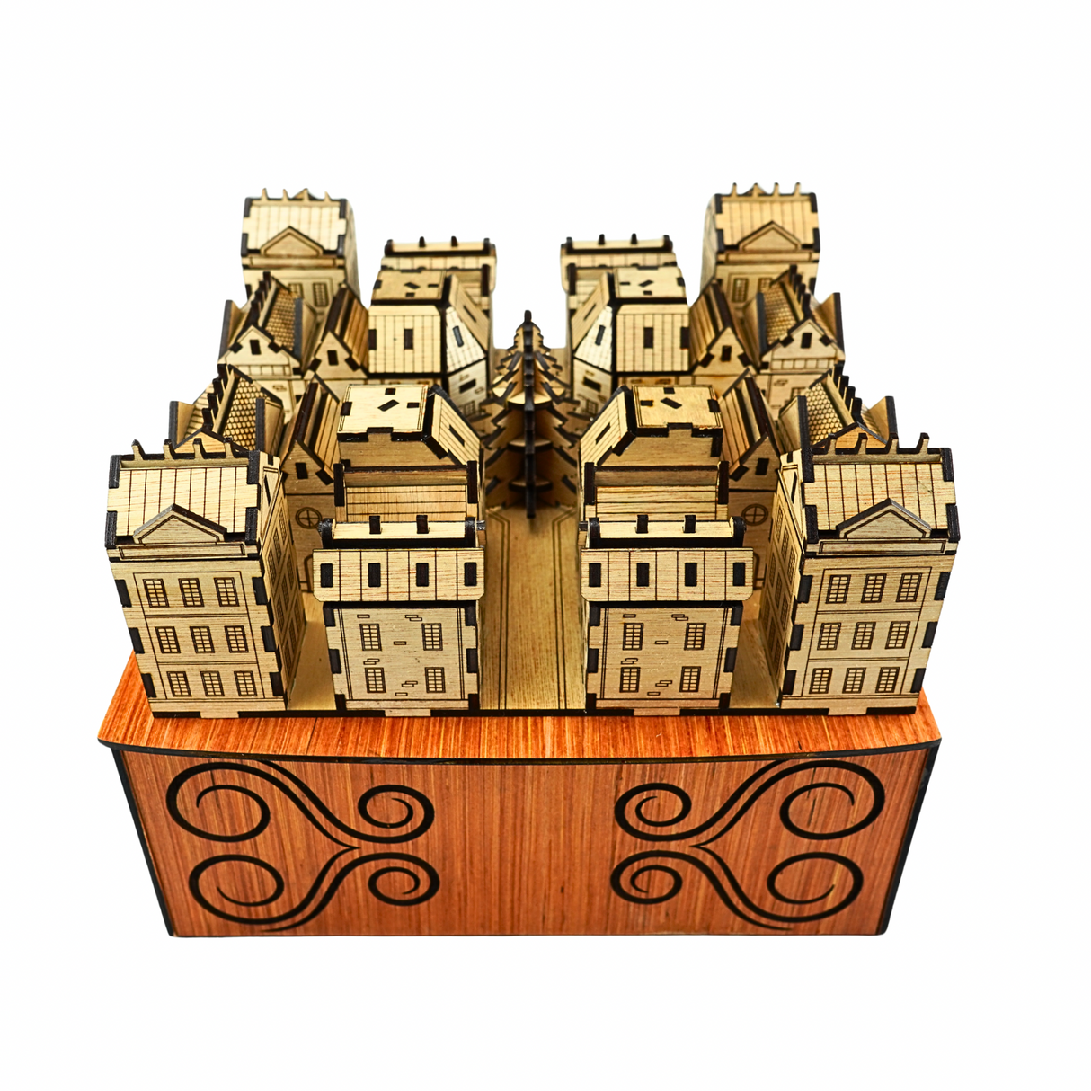 Christmas Advent Village (Light wood) including Festive 24 Filler Pack