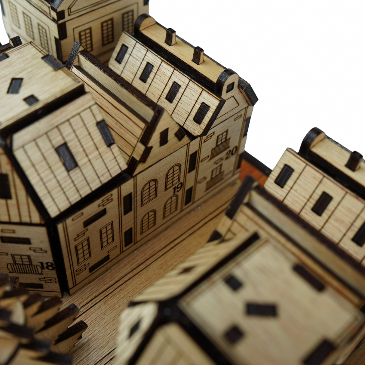 Christmas Advent Village (Light wood) including Festive 24 Filler Pack