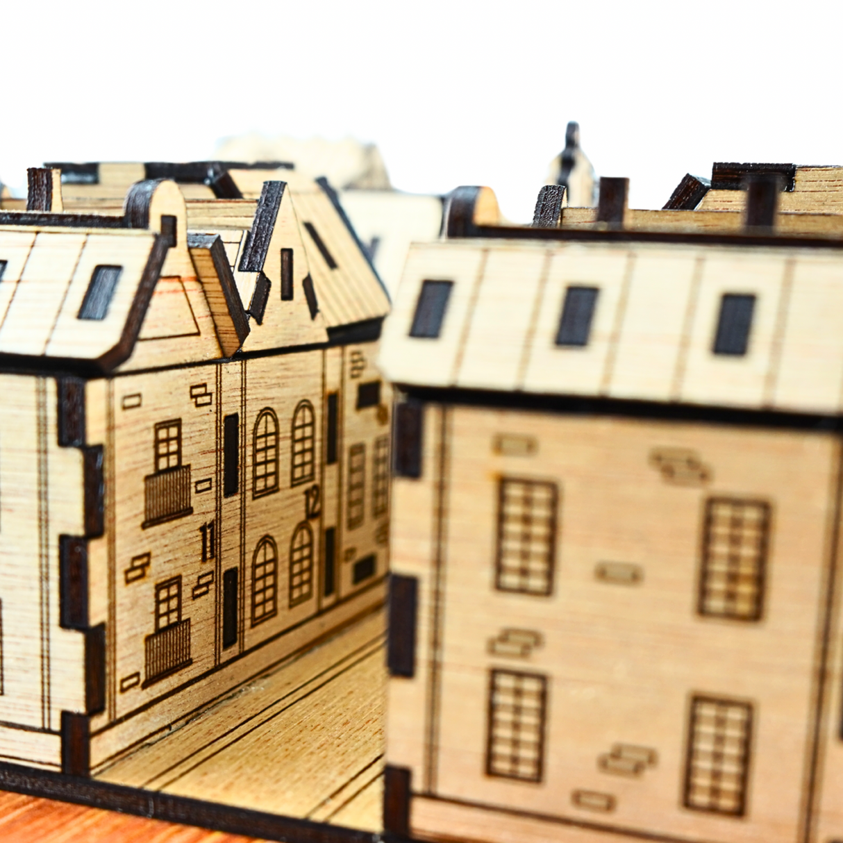 Christmas Advent Village (Light wood) including Festive 24 Filler Pack