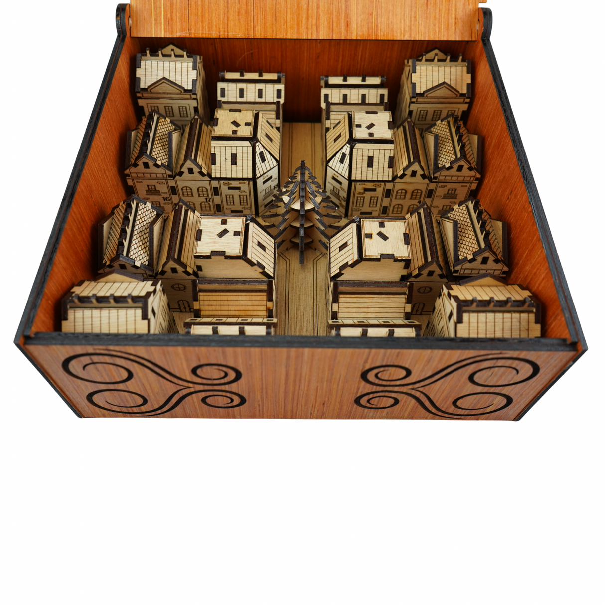 Christmas Advent Village (Light wood) including Festive 24 Filler Pack