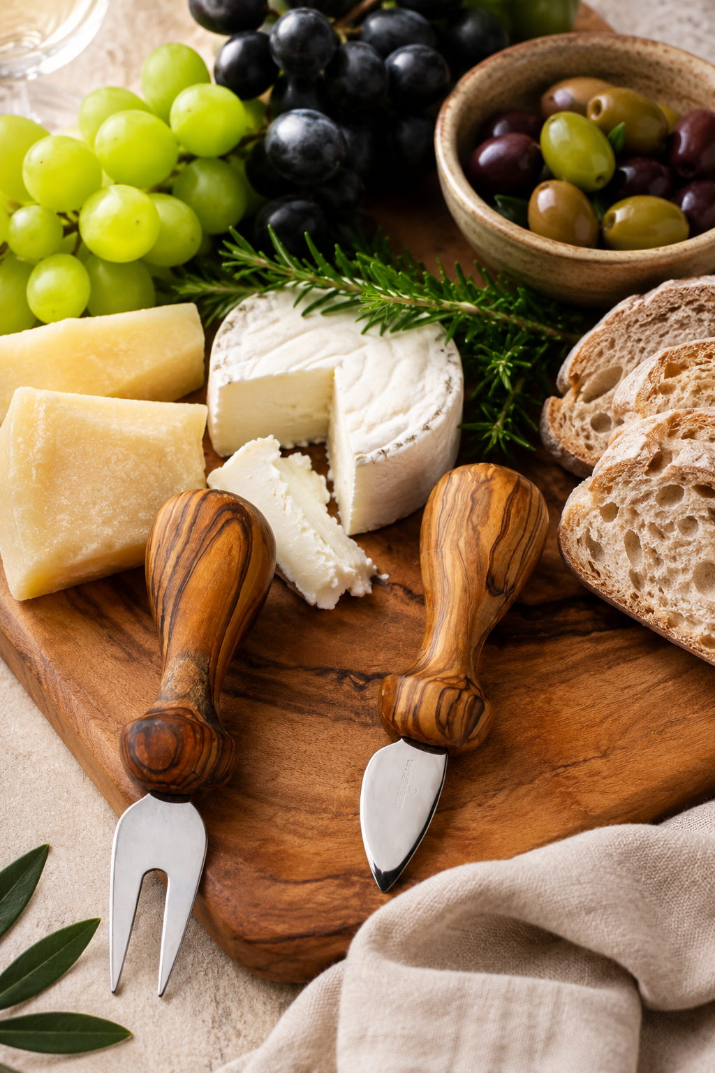 Cheese knife and fork set for grazing boards