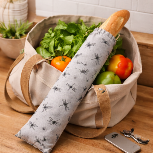 bread-shaped containers in various settings including a kitchen, picnic, and refrigerator.
