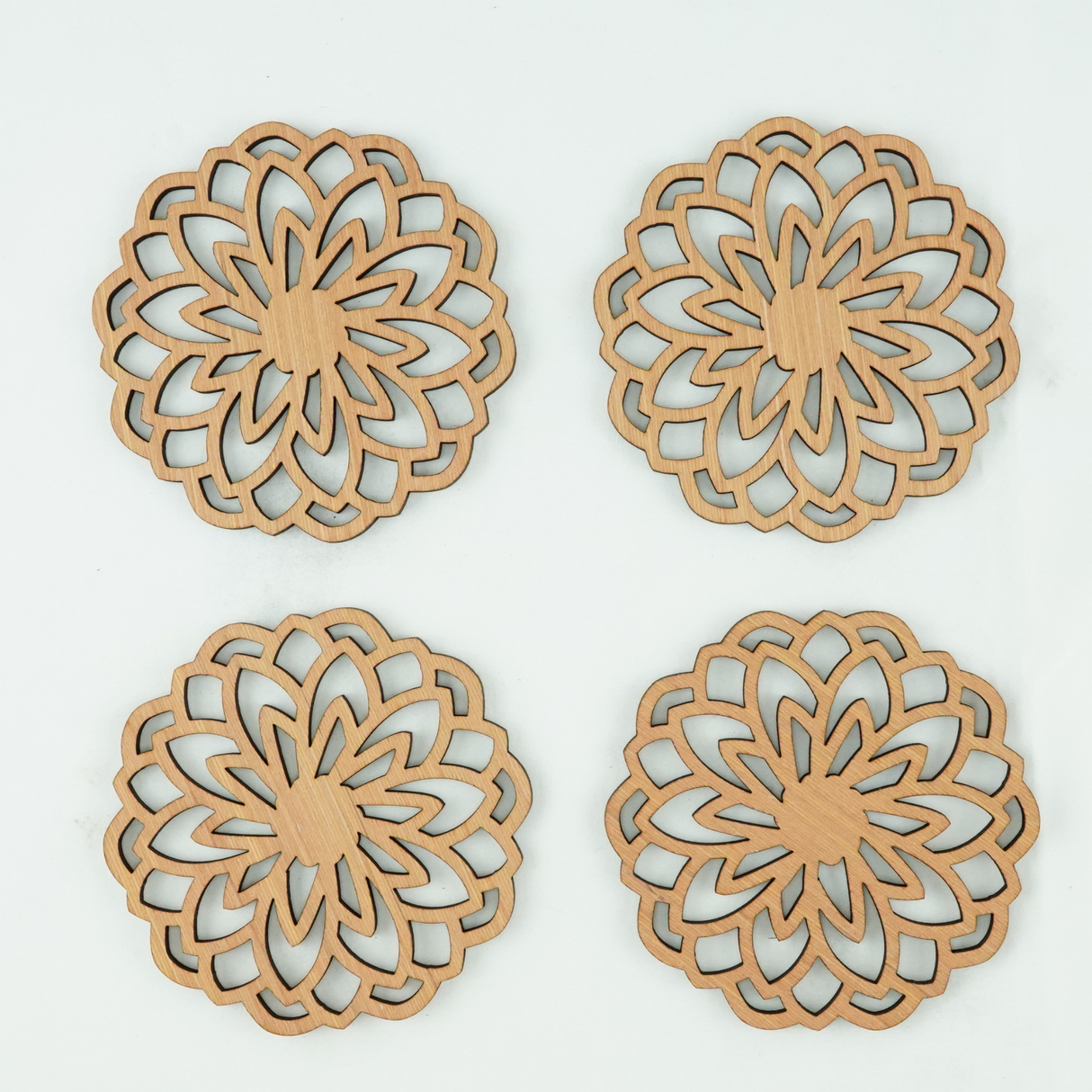 Flower Design Coasters - set of 4