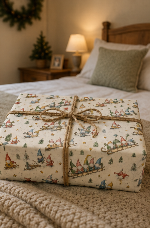 Gonk Christmas Wrapping Paper – Downhill Sledge Race