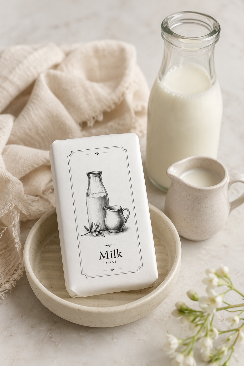 Handmade French milk soap bar