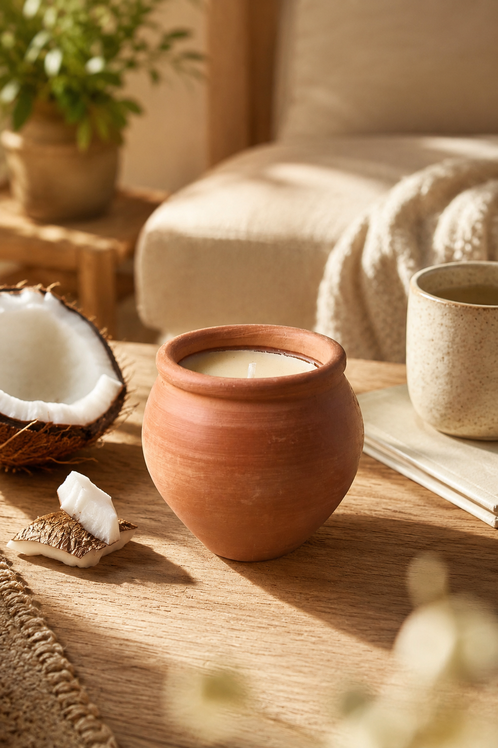 Handmade Terracotta Candle – Deepti Coconut Scented