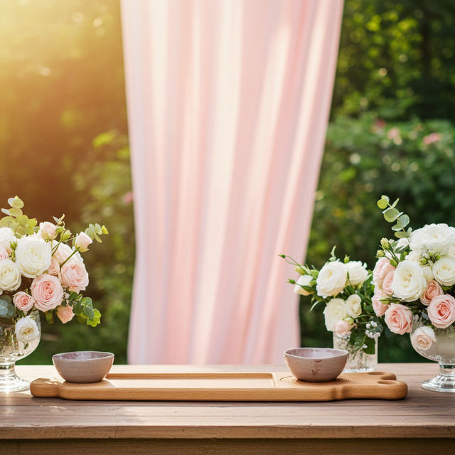 Ash Serving Board with Stoneware Pots – One-of-a-Kind Handcrafted Display Piece