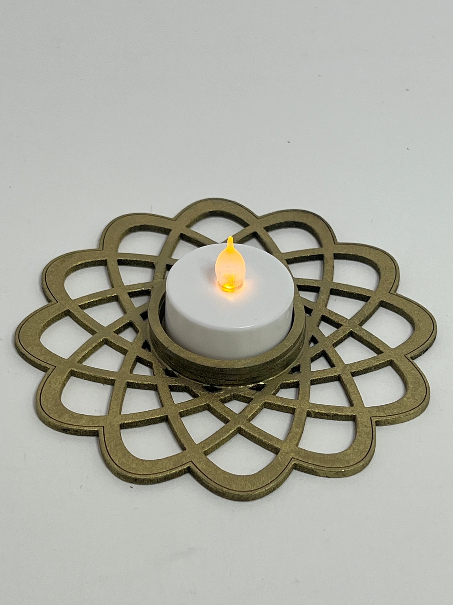 "Glow in the Round" Circular LED Tea Light Holder Pair