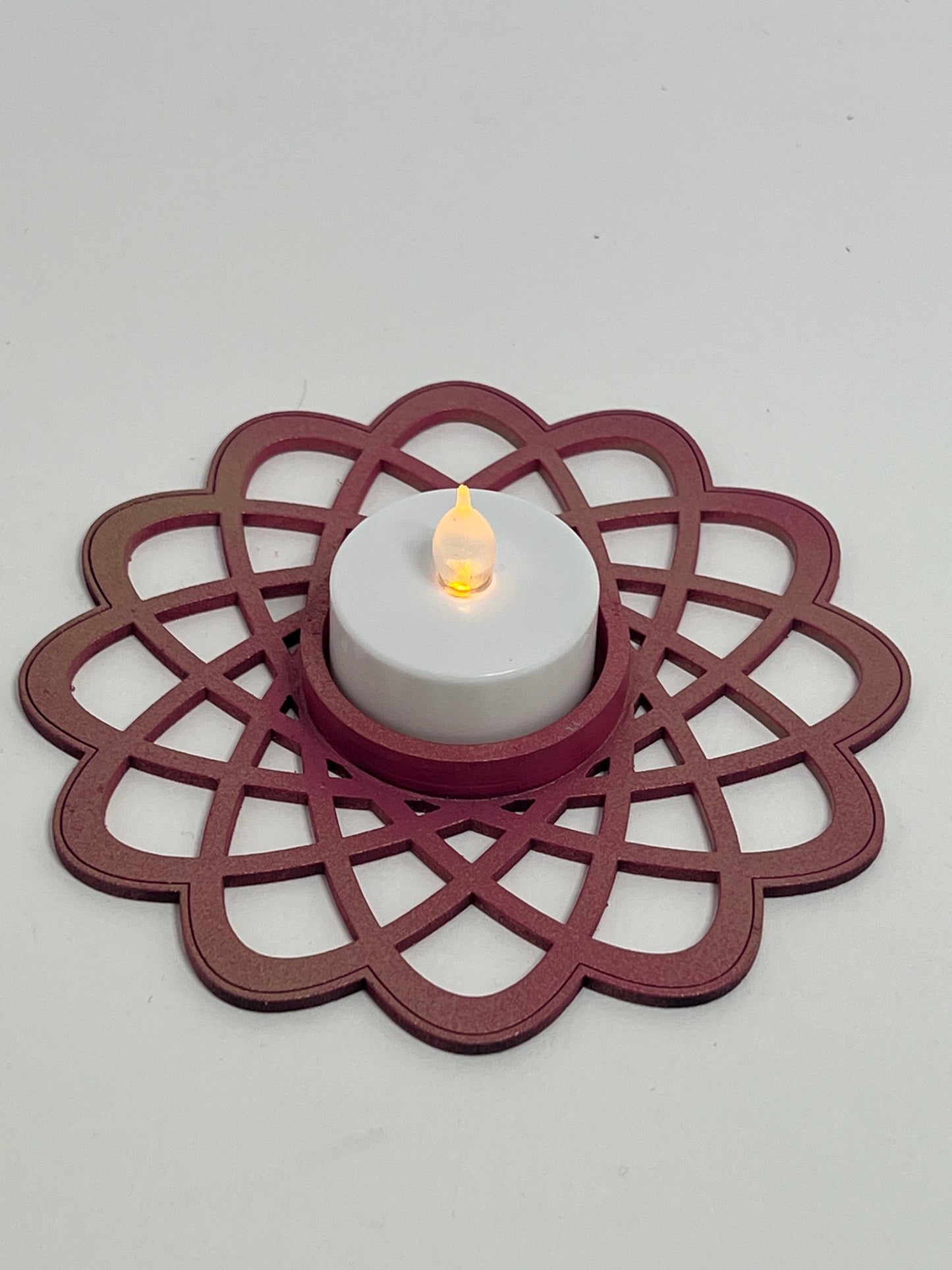 "Glow in the Round" Circular LED Tea Light Holder Pair