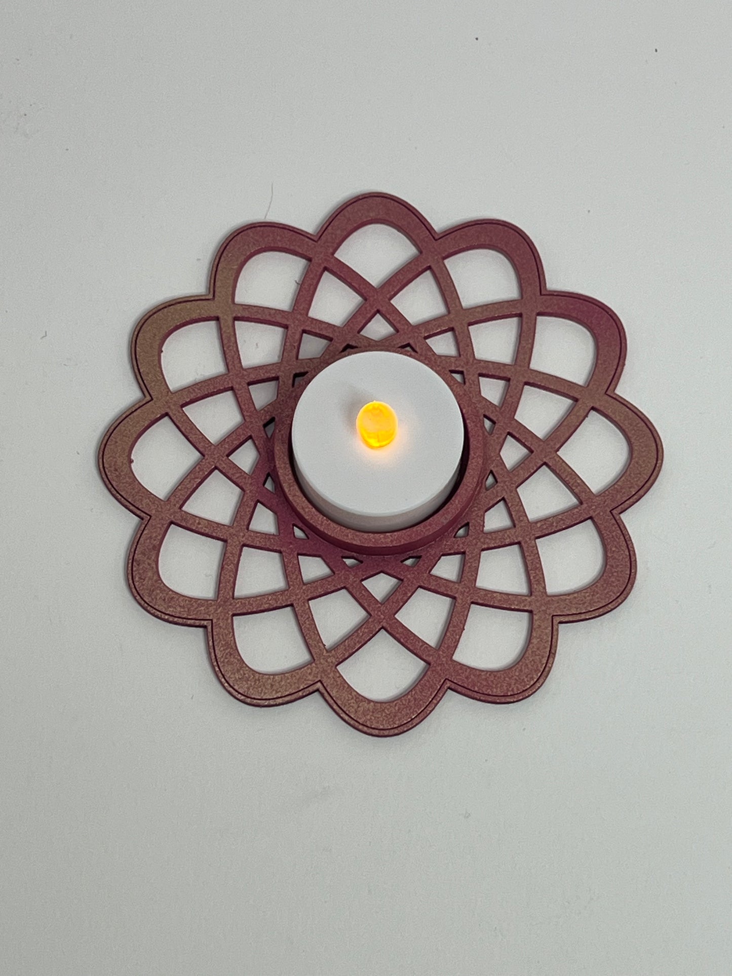 "Glow in the Round" Circular LED Tea Light Holder Pair
