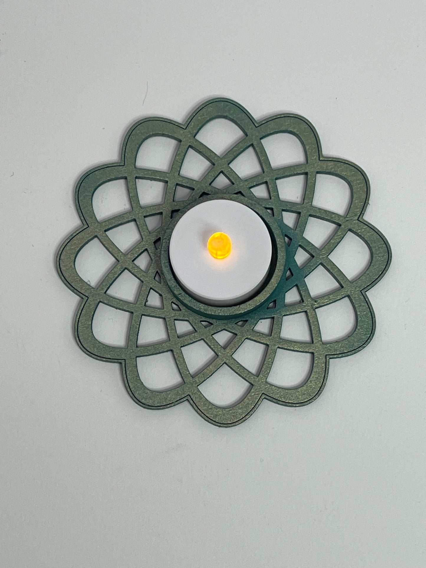 "Glow in the Round" Circular LED Tea Light Holder Pair
