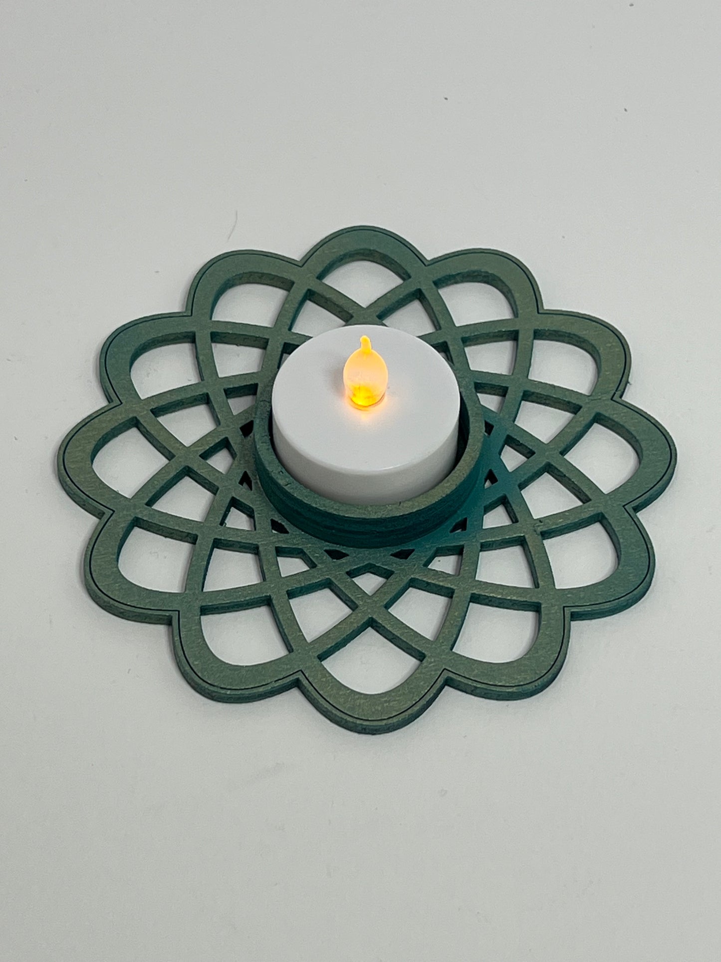 "Glow in the Round" Circular LED Tea Light Holder Pair