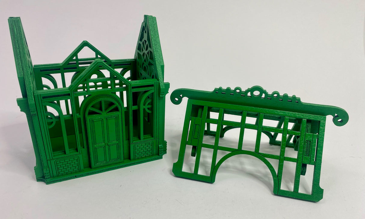 Petite Victorian Greenhouse Box "Green Edition"