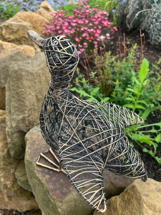 Kriti Small Flapping Duck Wire Garden Ornament