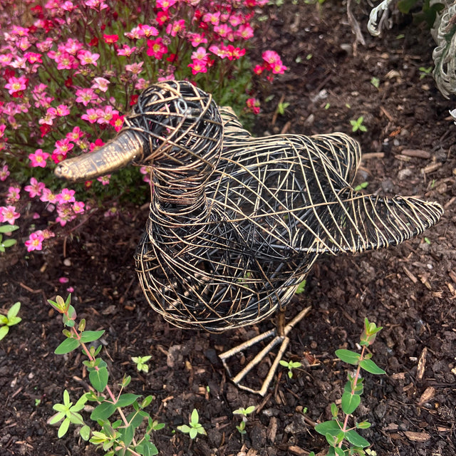 Kriti Small Flapping Duck Wire Garden Ornament