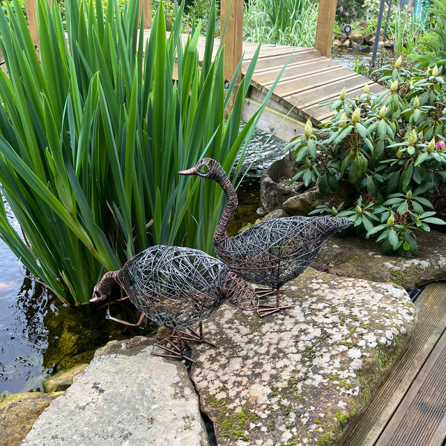 Handmade Wire Duck Garden Ornament