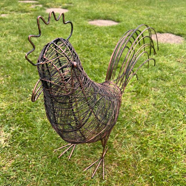 Handmade Metal Hen Garden Ornament