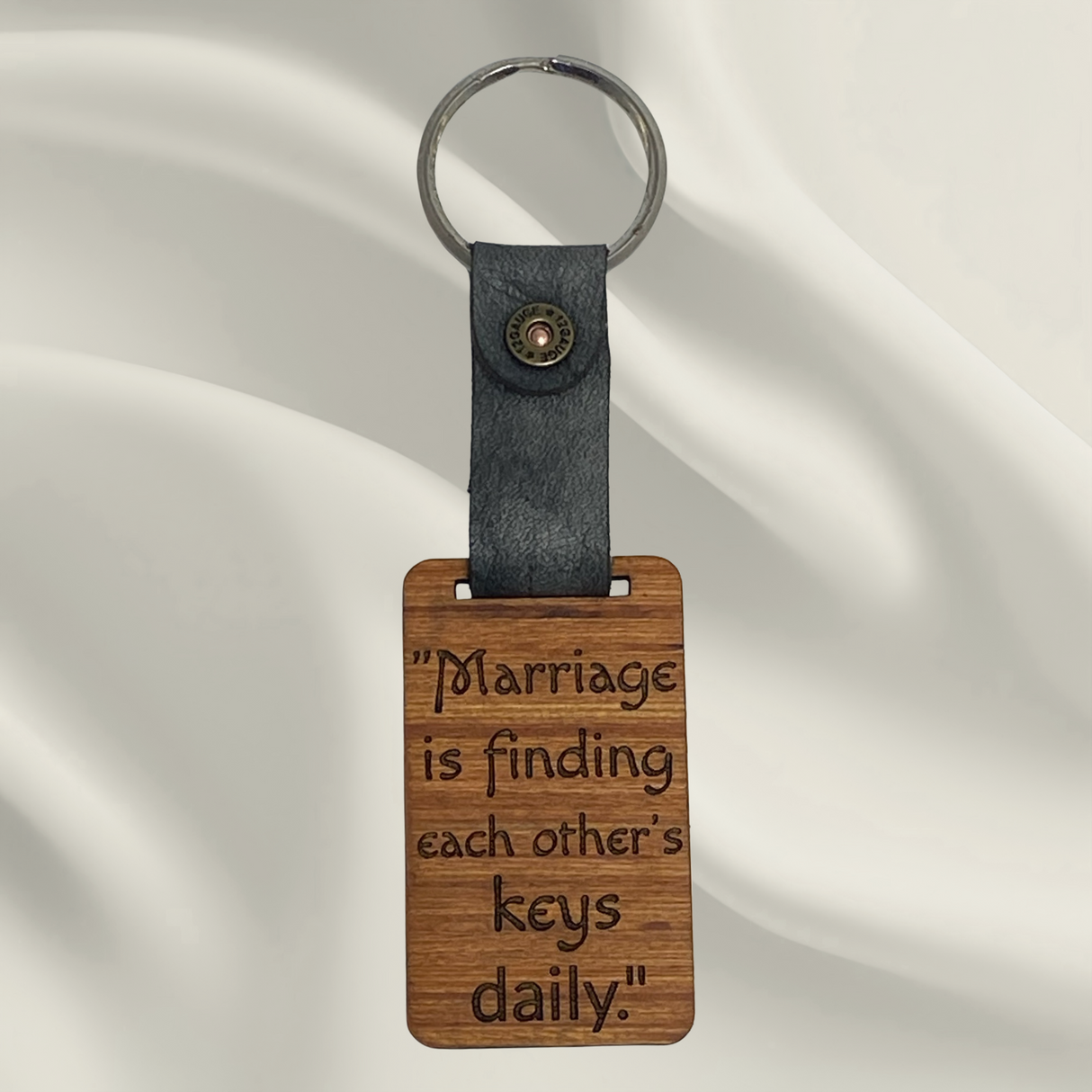 "Marriage is finding each other's keys daily"