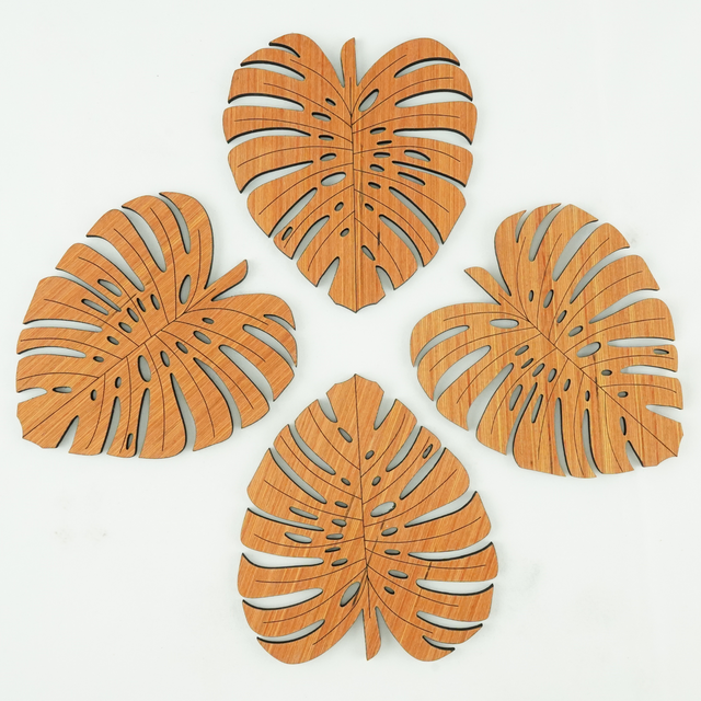 Leaf Design Coasters - set of 4