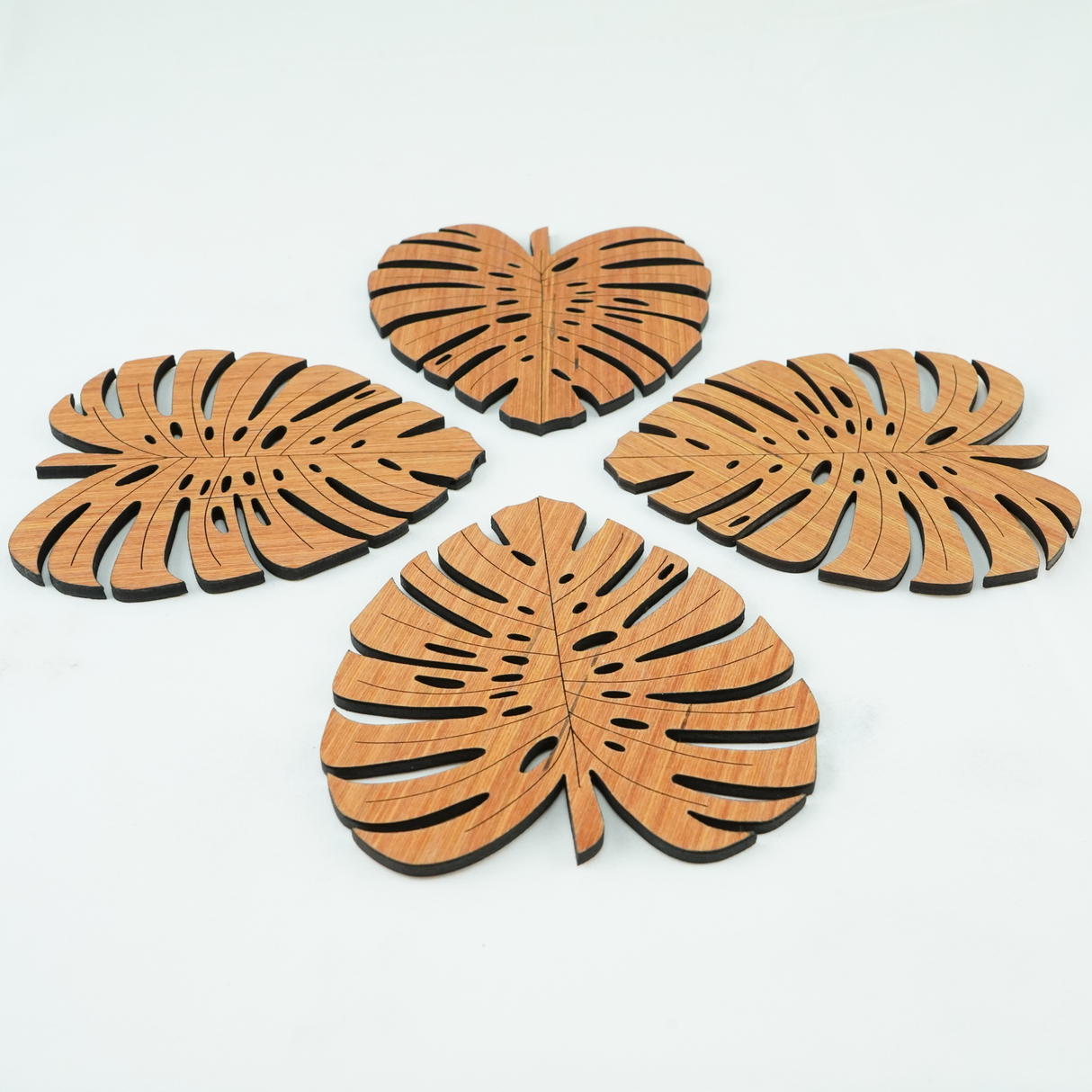 Leaf Design Coasters - set of 4
